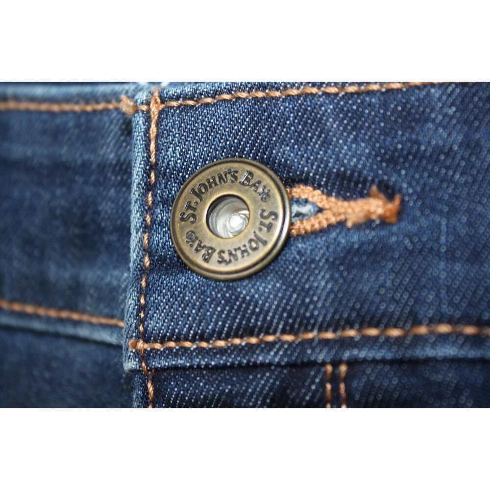 St Johns Bay Blue Jeans Womens sz16P Dark Wash Stretch Denim Casual Hi Rise - Picture 7 of 11